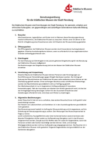 Hausordnung Städtische Museen Flensburg