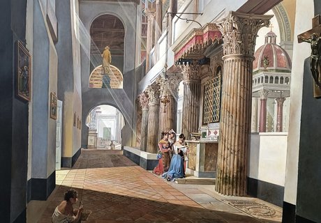 H.D. Martens_das Innere von S. Lorenzo Furore delle mute in Rom_1832