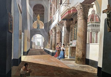 H.D. Martens_das Innere von S. Lorenzo Furore delle mute in Rom_1832