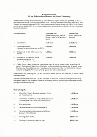 Gebyrregulativ for de museer i Flensburg på tysk