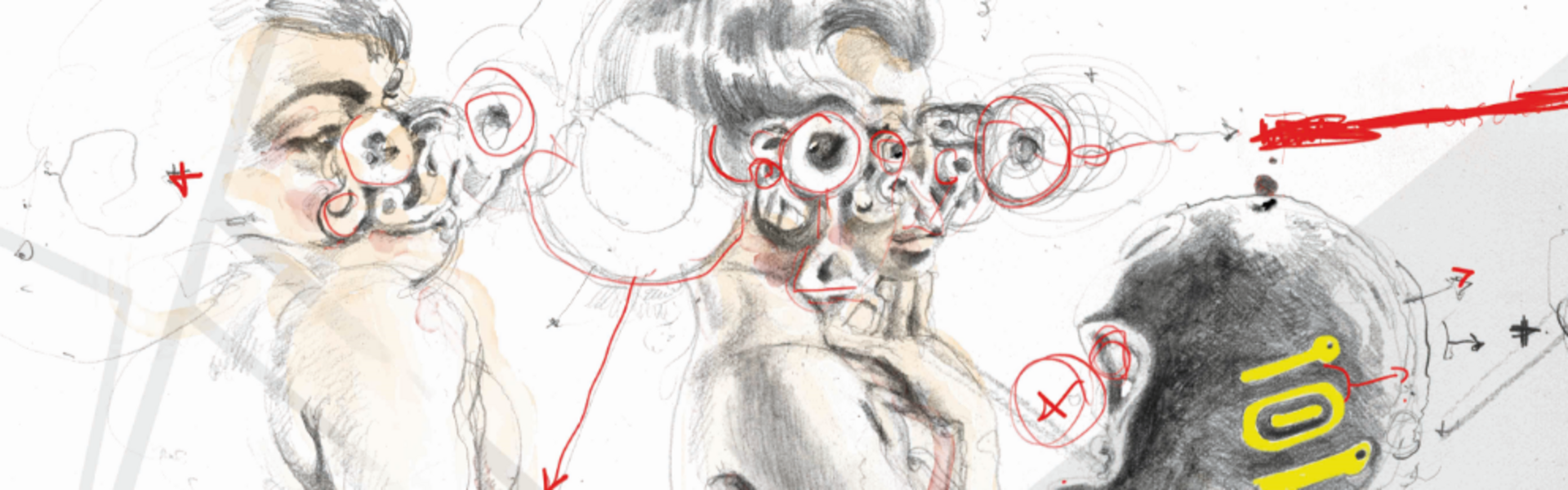 To personer bærer usædvanlige briller, der ser futuristiske ud.